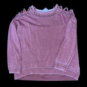 Shoulder cutout sweater